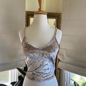 Gold Crushed Velvet Crop Top